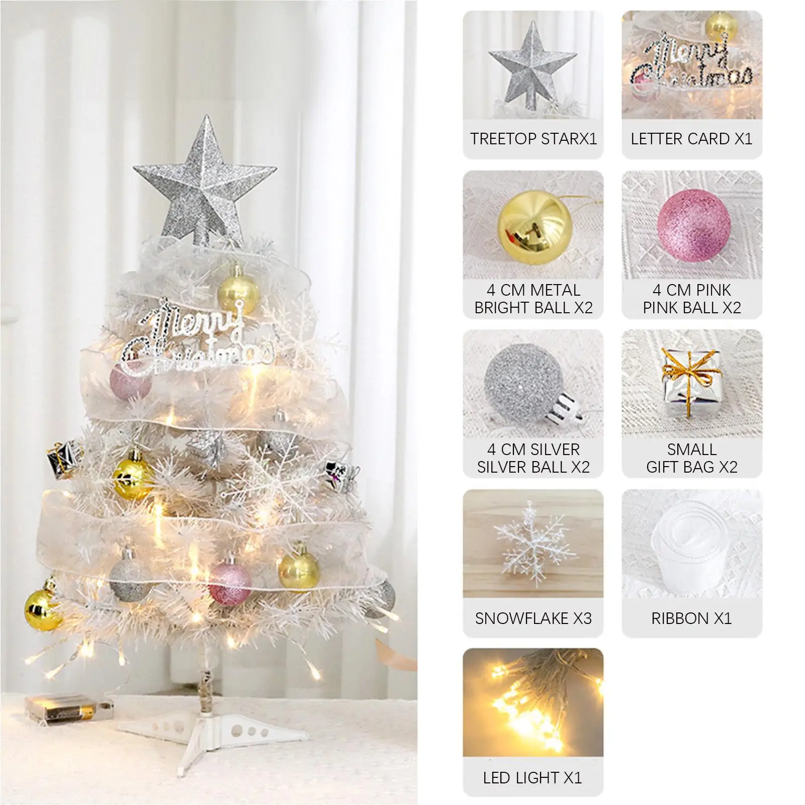 Small Christmas Tree Glowing Artificial Home Decor Christmas Tree Figurines Table Decor For Home Decor Office Living Room