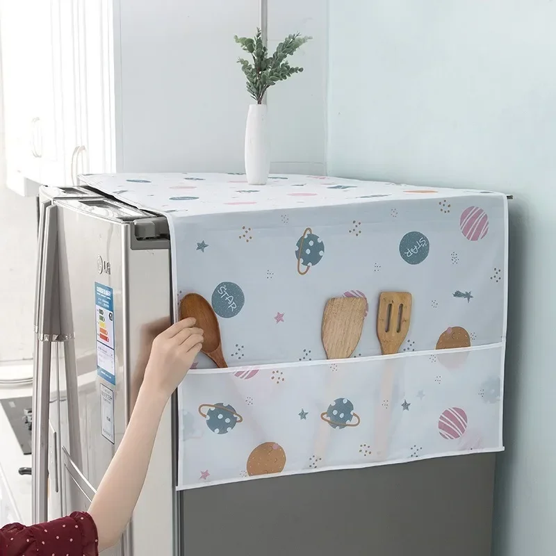 Refrigerator Covers Dustproof Storage Bag Washing Machine Cover Washable PEVA Covers Household Storage Organization dust cover