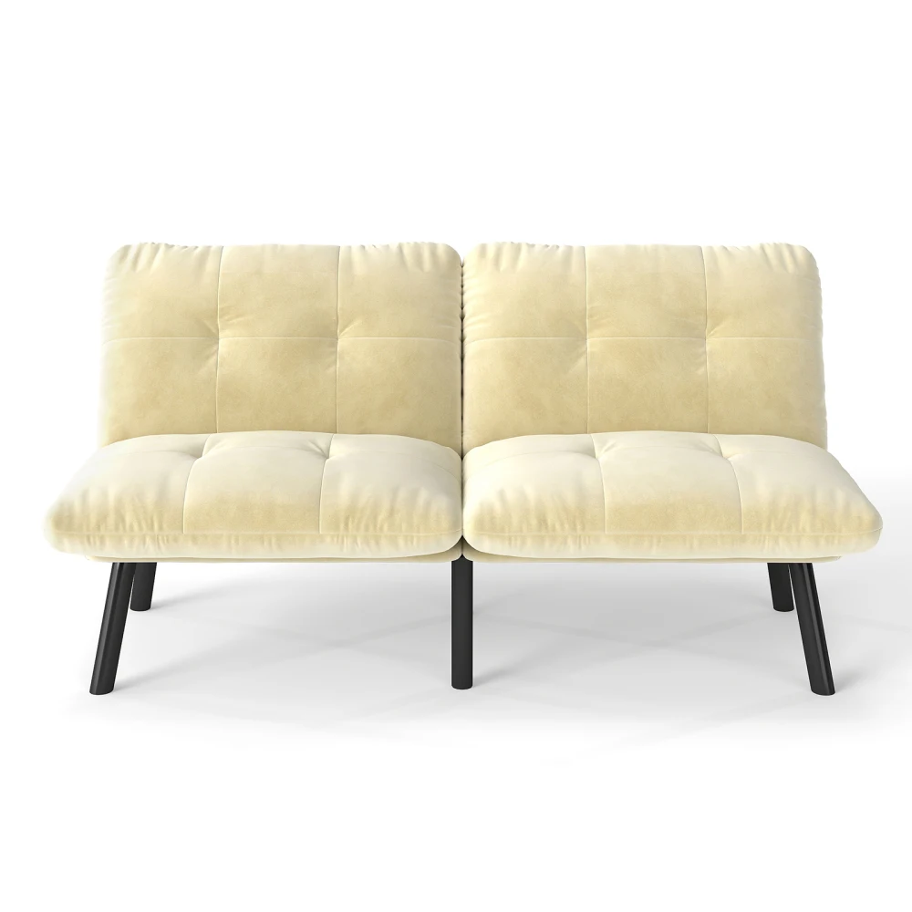 Multifunktionales umwandelbares Schlafsofa – 2-Sitzer-Futon mit klappbarem, hochdichtem Schaumstoff, Gästebett für kleine Räume, einfache Montage – Detail 24