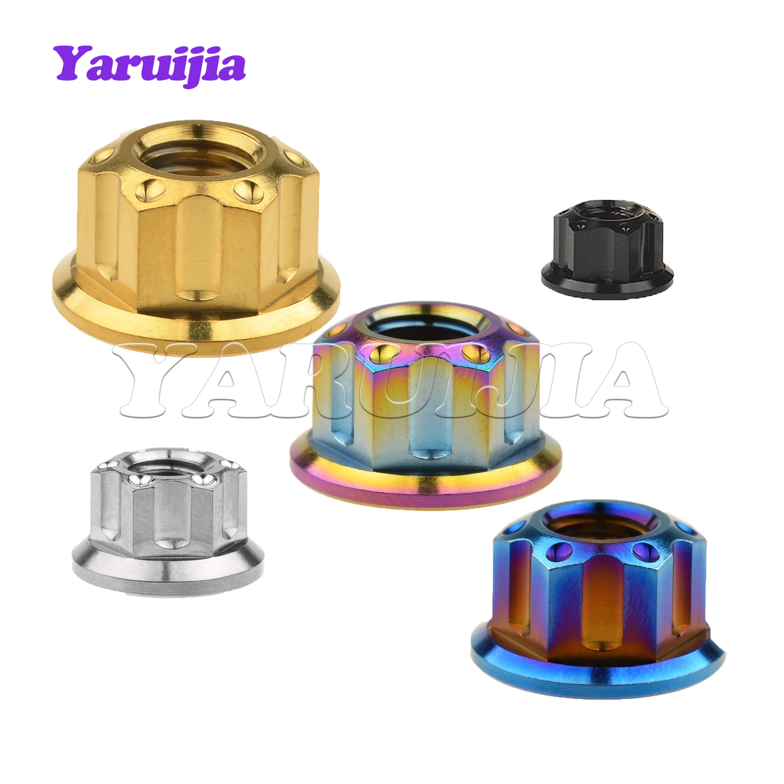 Yaruijia 티타늄 너트, 오토바이 자전거 자동차용 Torx 플랜지 너트, M6, M8, M10, M12x1.25, M14x1.5, M16x1.5