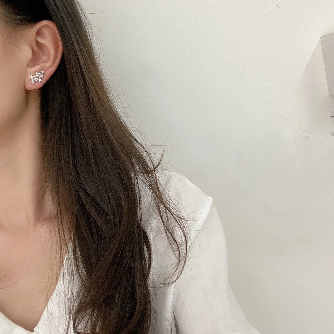 2022 Hot Brand 2022 Popular Brand Diamond Studded Seven Stars Earrings Simple And Generous Fashion Versatile Banquet