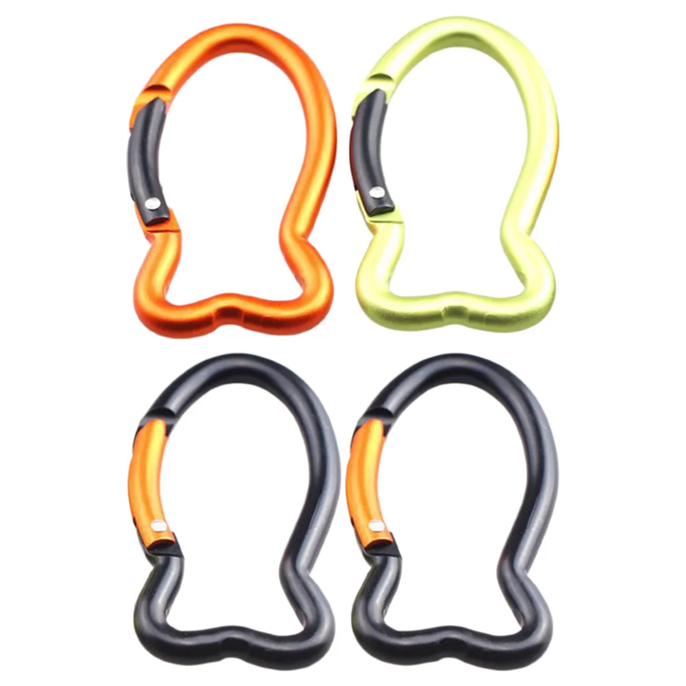 

4Pcs Hanging Hooks Aluminium Alloy Buckles Climbing Carabiner (Random Color)
