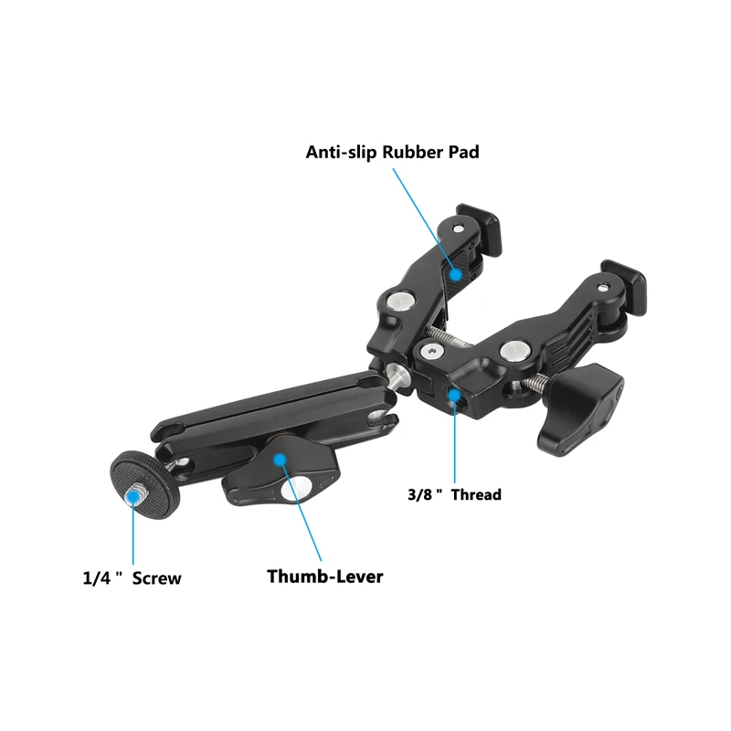 Multi-function Super Clamp with 3.5" Ball Head Magic Arm for GPS Phone Monitor V