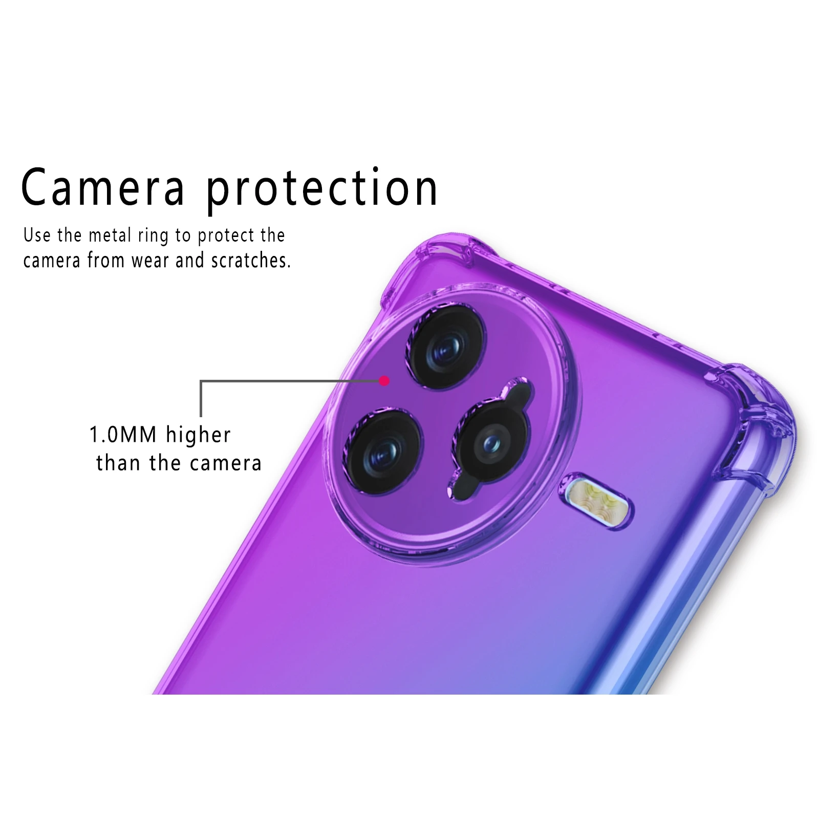 Gradient Airbag TPU Shockproof Protective Case Cover