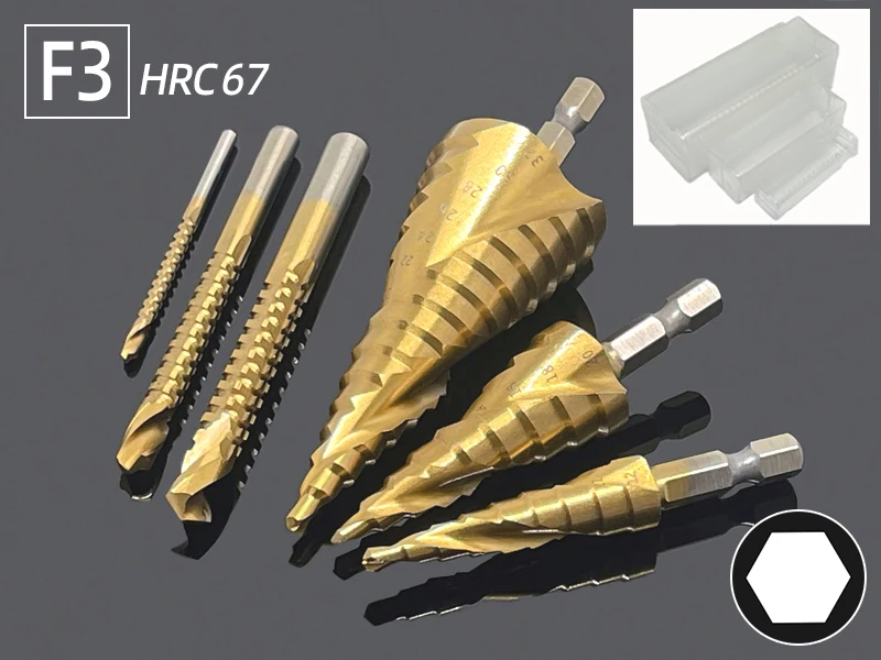 Titanium Step Drill Bit & Saw Set for Wood and Metal Cutting