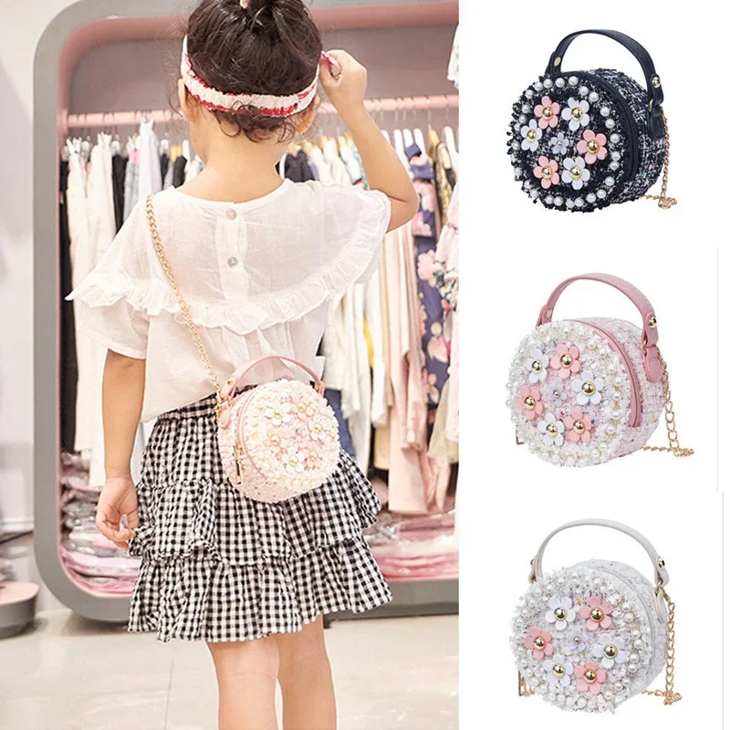 New Women Bag Lady Little Girls Toddler Princess Lovely Bag Kids Baby Messenger Shoulder Crossbody Flower Bag - 2