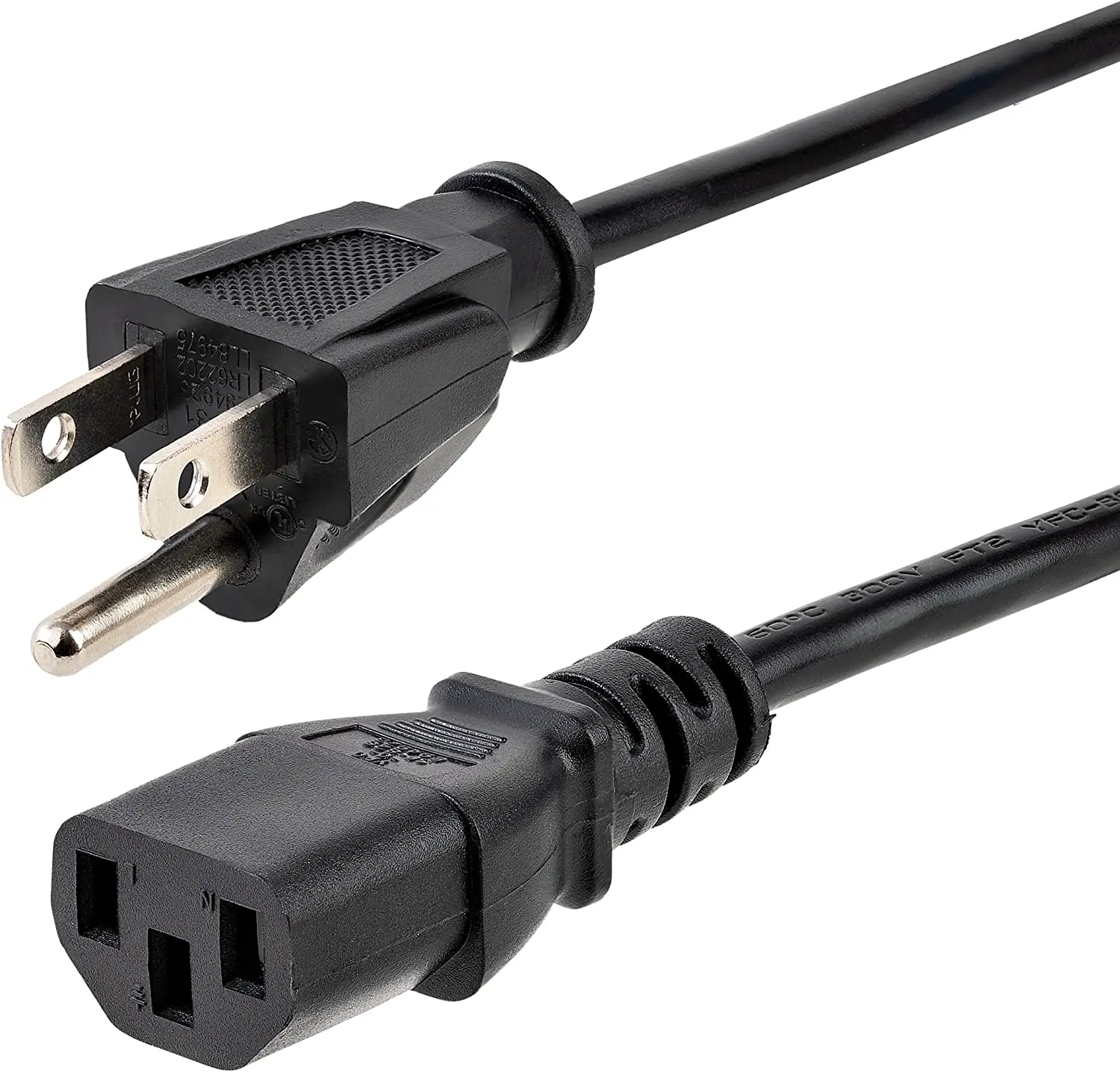 Universal 1.2M Black 3-Prong Power Supply Cable