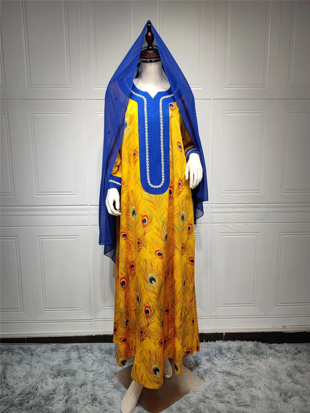 MD Muslim Fashion Hijab Dress Ramadan Abayas For Women Dubai Turkey Moroccan Caftan Islamic Clothing Flowers Print Boho Boubou