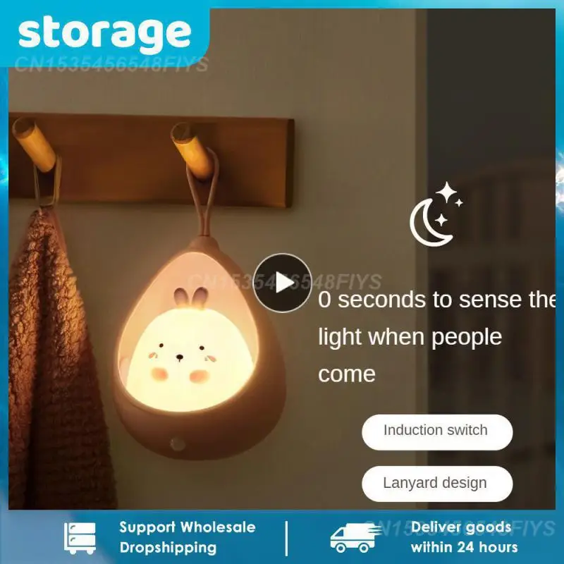 

Новая светодиодная лампочка, Индукционная лампочка для тела человека, Usb-зарядка, украшение для дома, прикроватная креативная подвеска, силиконовая настенная лампочка