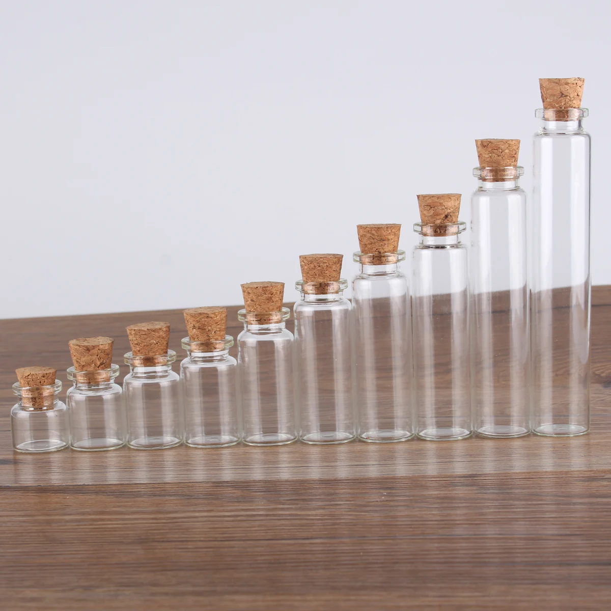 Glass Bottles 50pcs/100pcs 4ml/5/6/7/8/10/12/14/15/18/20/25/30ml Tiny Glass Bottles with Cork mini Glass Jars Vial for Home Decoration Crafts