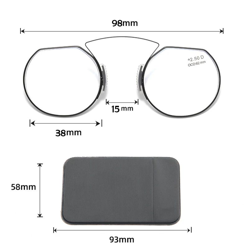 Mobile Partner New Style Mini Nose Clip Reading Glasses with card holder 4
