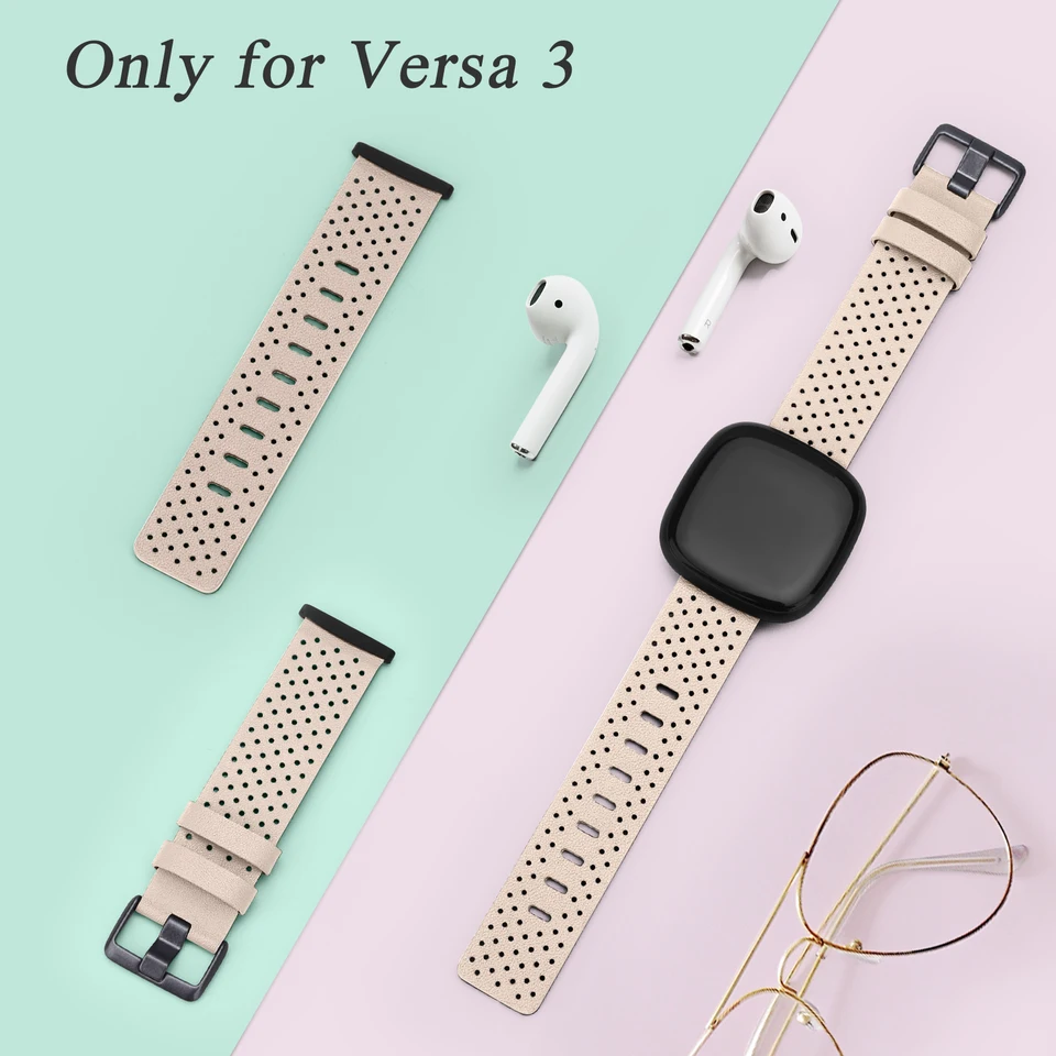 100% Leather Strap For Fitbit Versa 3/Versa Band Bracelet