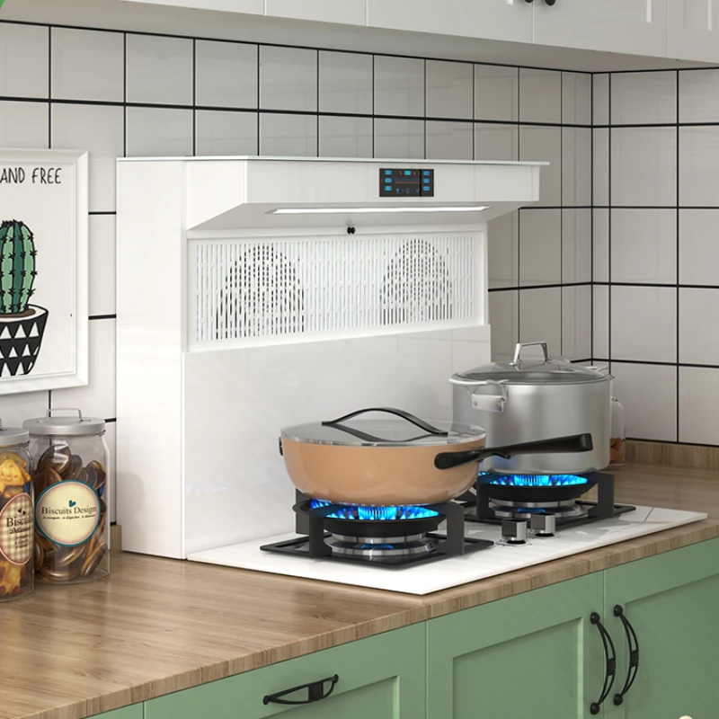 New split type integrated stove with white no chassis, side suction and smoke exhaust dual motor, top insulation of smoke