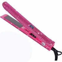 Professional Flat Iron 1 inch Rhinestone Titanium Hair Straightener Hair Styling Iron with LCD Display planchas parael cabello 1