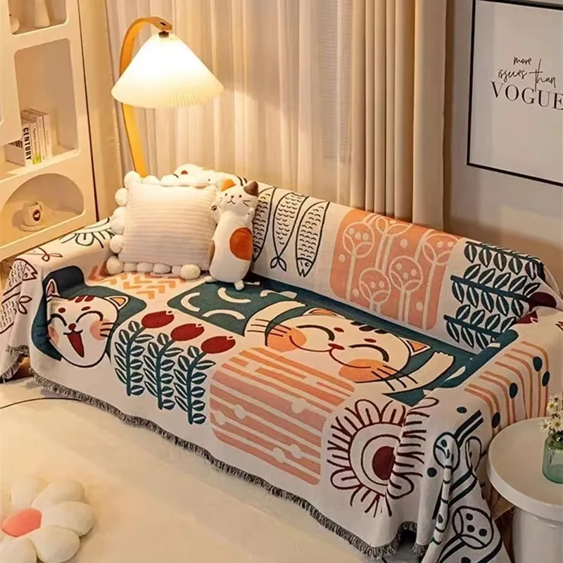

Nordic Cotton Summer Tassel Knitted Blanket Full Cover Sofa Cushion Cover Throw Outdoor Picnic Blanket Bed Tapestry Travel Warm