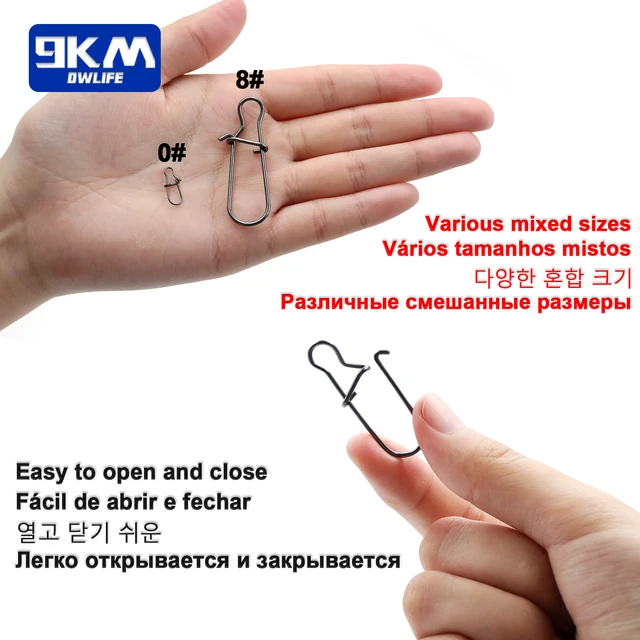 200pcs Duo Lock Fishing Snaps Fastlock Clips & Barrel Swivels Assortment #1-#8