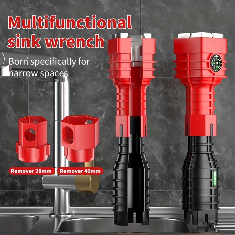 Bathroom & Kitchen Faucet Repair Tool Set 18-in-1 & 24-in-1 Flume Wrenches