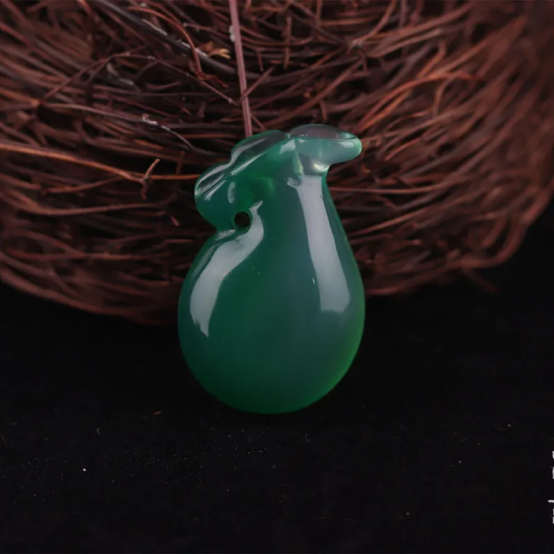 Chinese Natural Yellow Agate Powder Hand-carved Fu Bag Jade Pendant Fashion Boutique Jewelry Female Jade Necklace Accessories