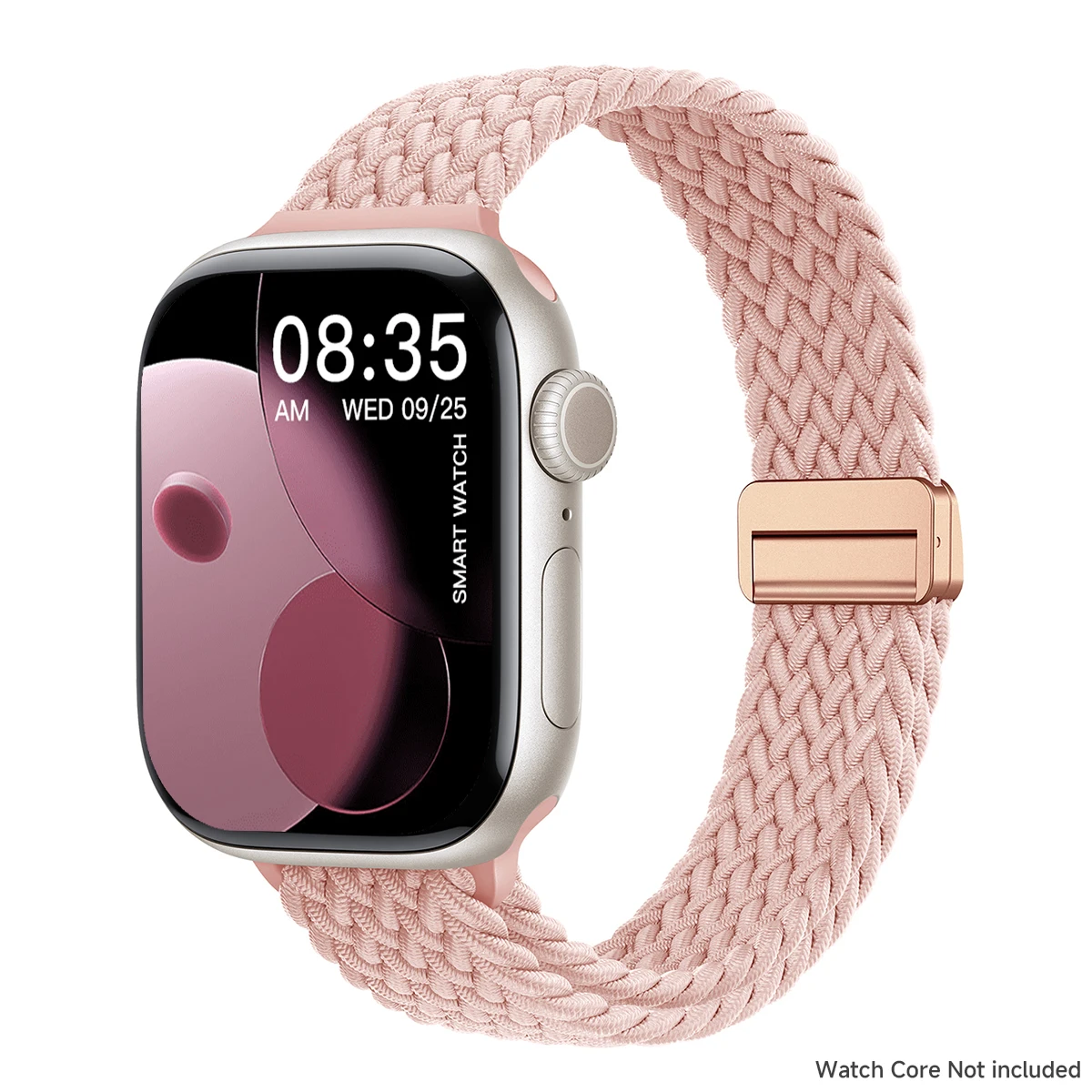 Magnetic Braided Nylon Loop Band for Women - Elastic Replacement Strap for Apple Watch