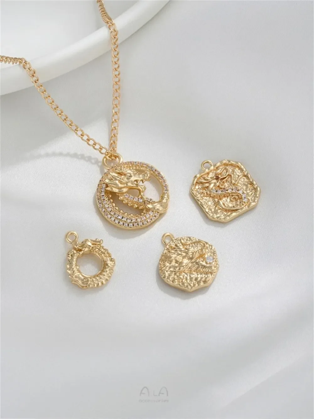 

Подвеска 14K Bao Jinsheng Laban Xiao, подвеска в виде дракона, браслет ручной работы «сделай сам», аксессуары для подвесок