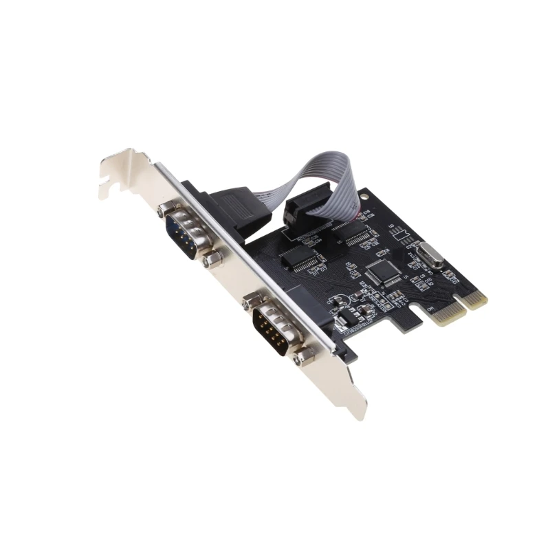 PCI-E to Dual Serial Combo Card RS232 PCI for Express PCIe Adapter Card Dual Way DB9pin 25Mbps AX99100 Chip Fast