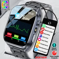 Nouvelle Montre Connectée ECG Précise 2026 pour Hommes : Analyse de la Santé Cardiaque, Analyse Sanguine (Lipides, Pression Artérielle), Appel Bluetooth 1
