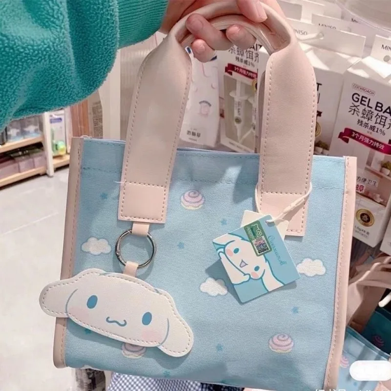 

Креативная квадратная сумка для обеда Cinnamoroll Kuromi My melody anime для женщин, милая простая вместительная Студенческая сумка ins
