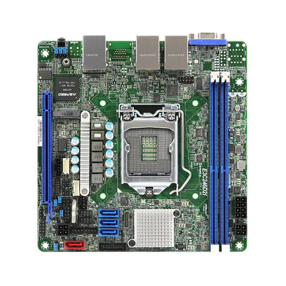 ASRock 서버 마더보드용 E3C246D2I, LGA1151 DDR4 ECC 비 ECC E-2100/E2200