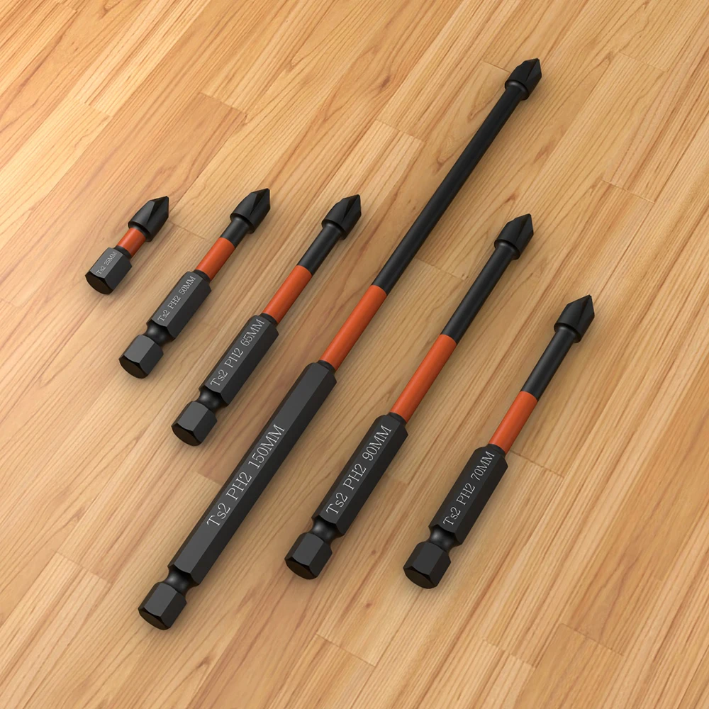 Cross Screwdriver Set Strong Magnetic Batch Head PH2 Impact Drill Bit Screw Alloy Steel Non-slip 25-150mm