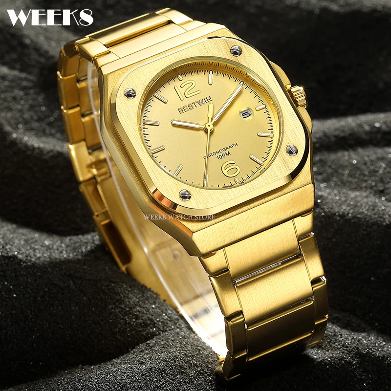 Luxury Men Watch Large Big Dial Square Quartz Wristwatch Sliver Gold Black Blue Reloj Classic Watches Business Man Brand Clock