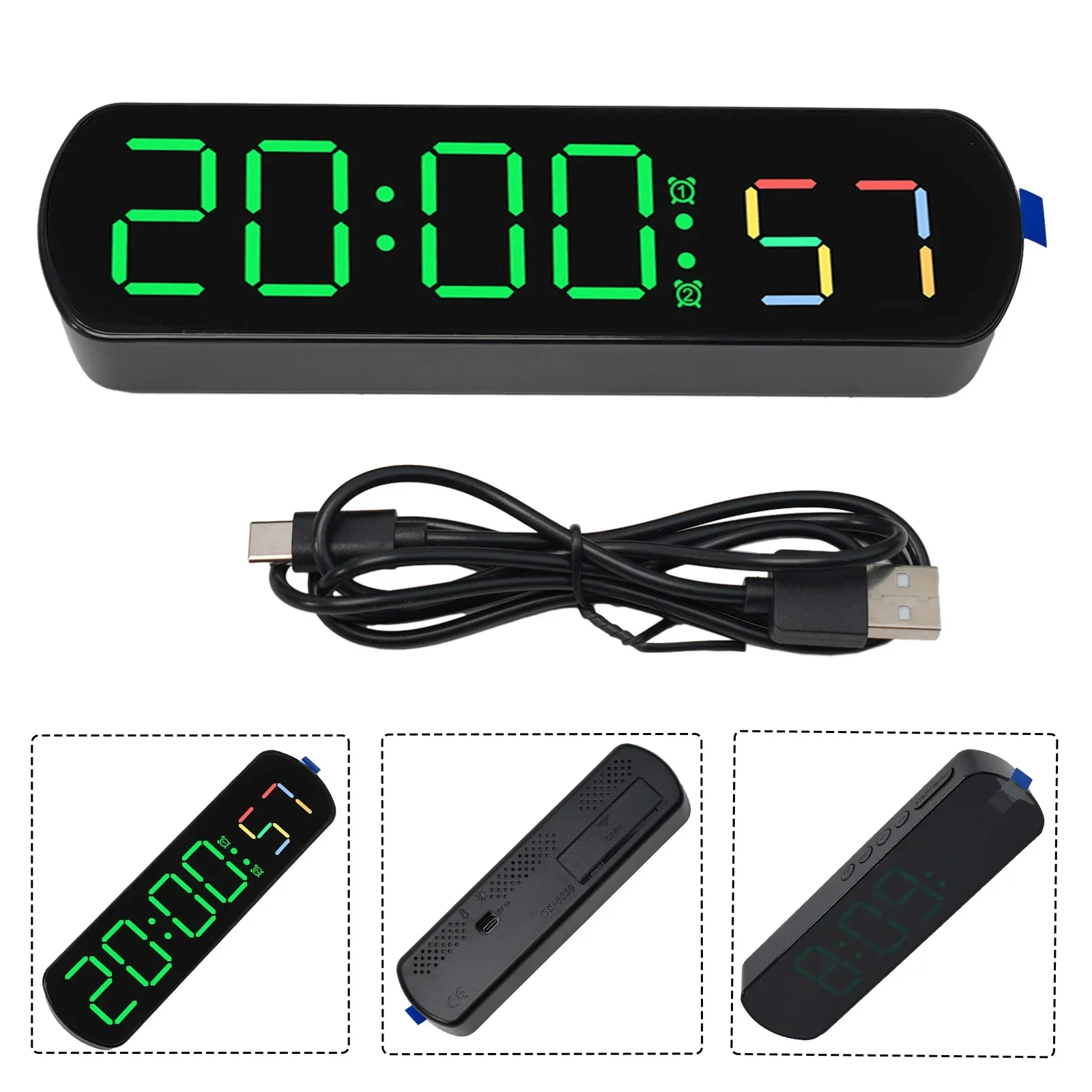 Digital Wall Clock LED Display Digital Clock Multifunctional Creative AAA Batteries/plugged In 12/24H Rectangular Electronic Timer Home Decor digital wall clock,smart led wall clock