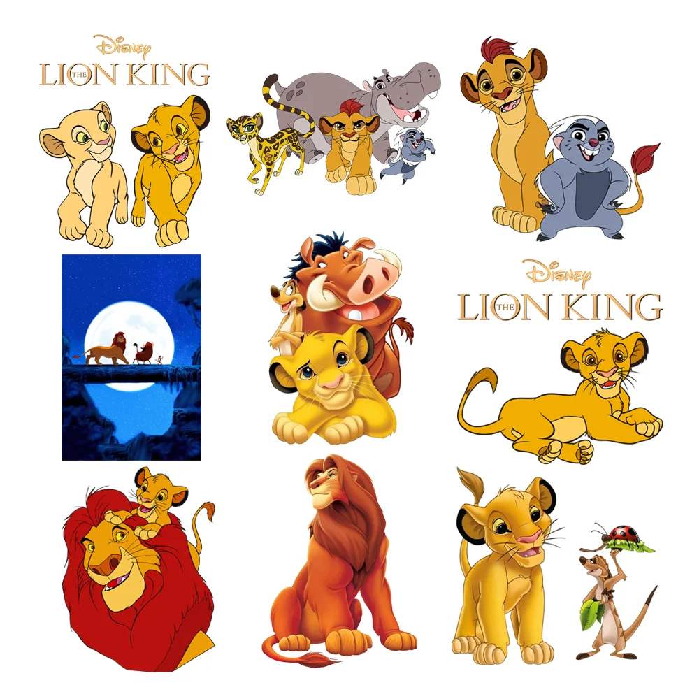 

Free Shipping Disney The Lion King Fusible Stickers Iron On Transfers Patches For Thermo-Adhesive Labels Children's Clothing DIY