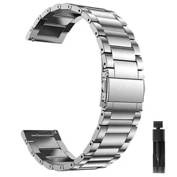 Premium 22mm Titanium Watch Strap - Stylish and Durable Wristband Bracelet for 22mm Universal (Silver)