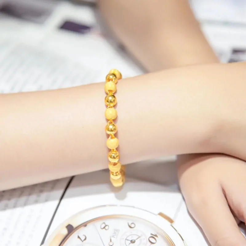 Fashion Imitation Gold Bead Bracelet for Women Gold Color Bead Hollow Bracelet Men Cuff Bracelet Jewelry Pulseira Luxo Feminina