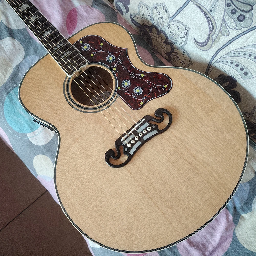 43 inch SJ-200 electric box acoustic acoustic guitar natural wood color Free delivery Stock