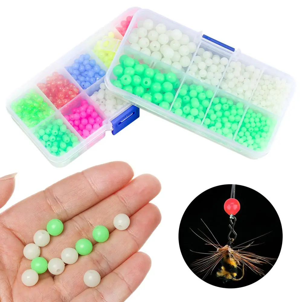 

1000pcs/Box Plastic Round Glow Fishing Beads Tackle Lures Fishing Accessories
