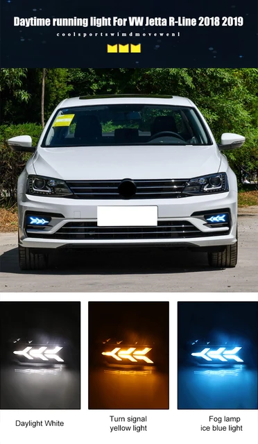 Scheinwerfer Tagfahrlicht Design LED schwarz+Blinker passt für VW