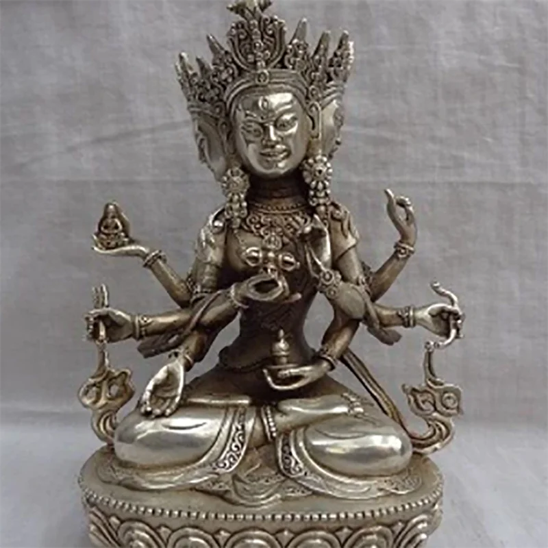 

9-дюймовая фотостатуя Будды Namgyalma Ushnishavijaya с 3 головками и 8 руками