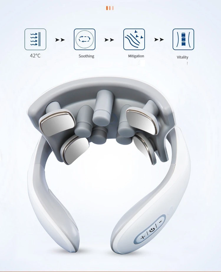 Neck Massage Intelligent Charging Heating Hot Pressing Magnetic Pulse Fashion Multi User Usage Portable Pulse Neck Massager 13