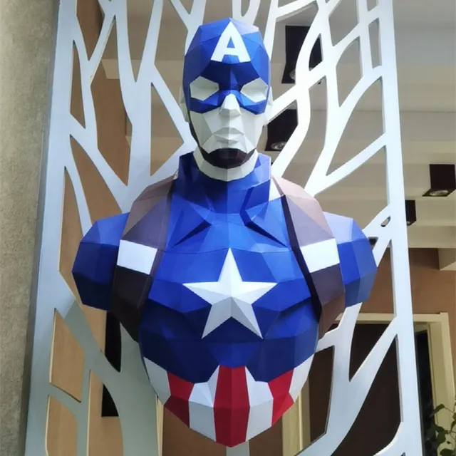 70cm Avengers hero Hulk figure 3D puzzle Paper model home wall decoration handmade Geometric origami card model Building Sets 2