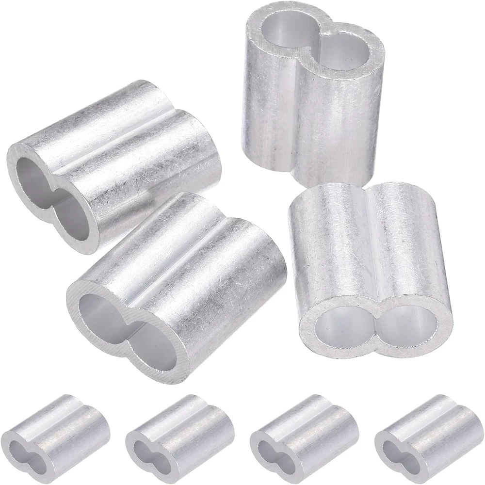 Sortiment de manșoane din aluminiu pentru sertizarea cablurilor cu două orificii în diverse mărimi