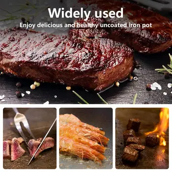 Cast Iron Grill Pan Rectangle Non Stick Sizzling Plate Outdoor Griddle Pan Camping Cookware Multi Cooker Deep Roasting Grill Pan 5