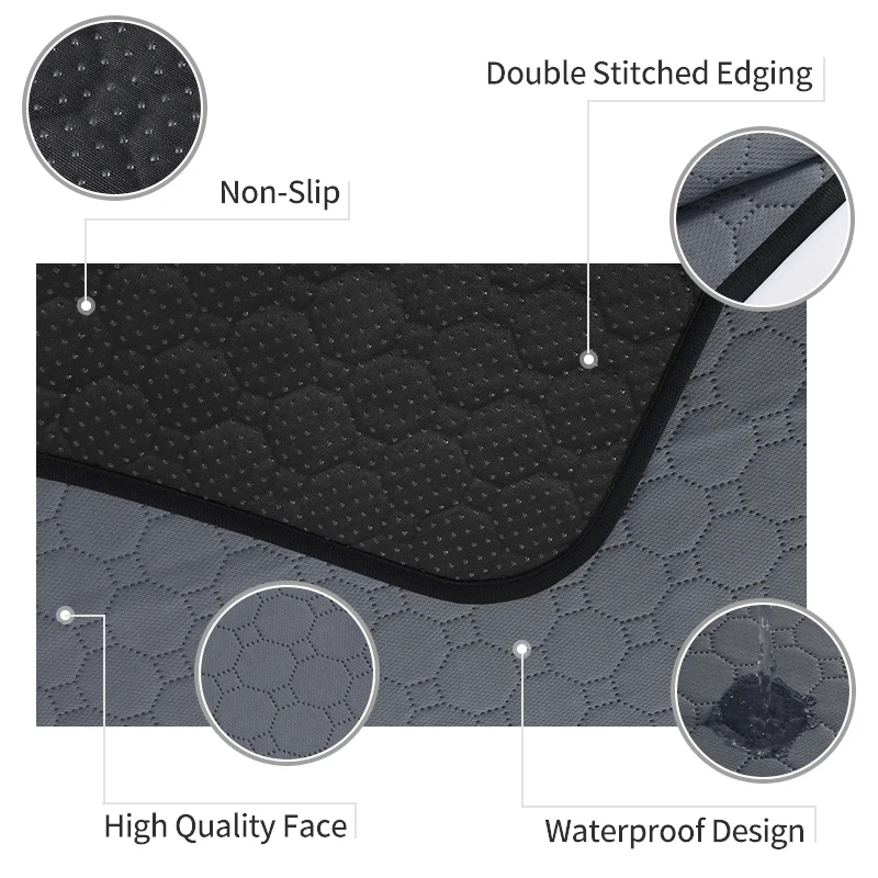 Reusable Dog Urine Mat Absorbent Super Washable Pet Pee Mat Cat Puppy Training Diaper Pet Supplies for Car Seat Floor Sofa