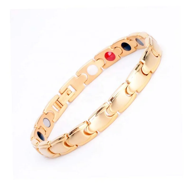 Custom  Power Energy Bracelet EMF protection gold Jewelry Bio Energy Ceramic Bracelet magnetic 4 in 1 energy bracelet