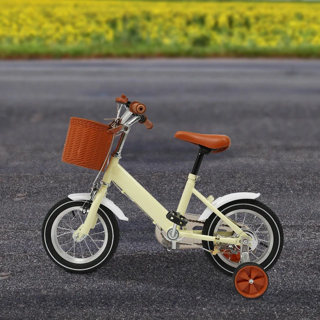 Vélo pour enfants de 12 pouces, vélo d'apprentissage à pédales en acier au carbone blanc pour 2-4 ans, capacité de charge de 40kg 1