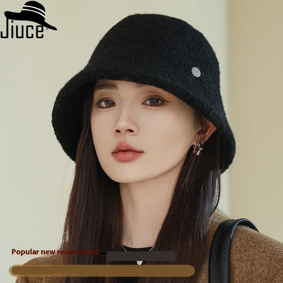 New Product Recommendation Granular Wool Bucket Hat Women's Sunshade Basin Hat Autumn And Winter Simple Warm Hat_voghion.com