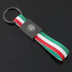 Luxury Leather Car Badge Keychain with Alfa Romeo Logo (3)