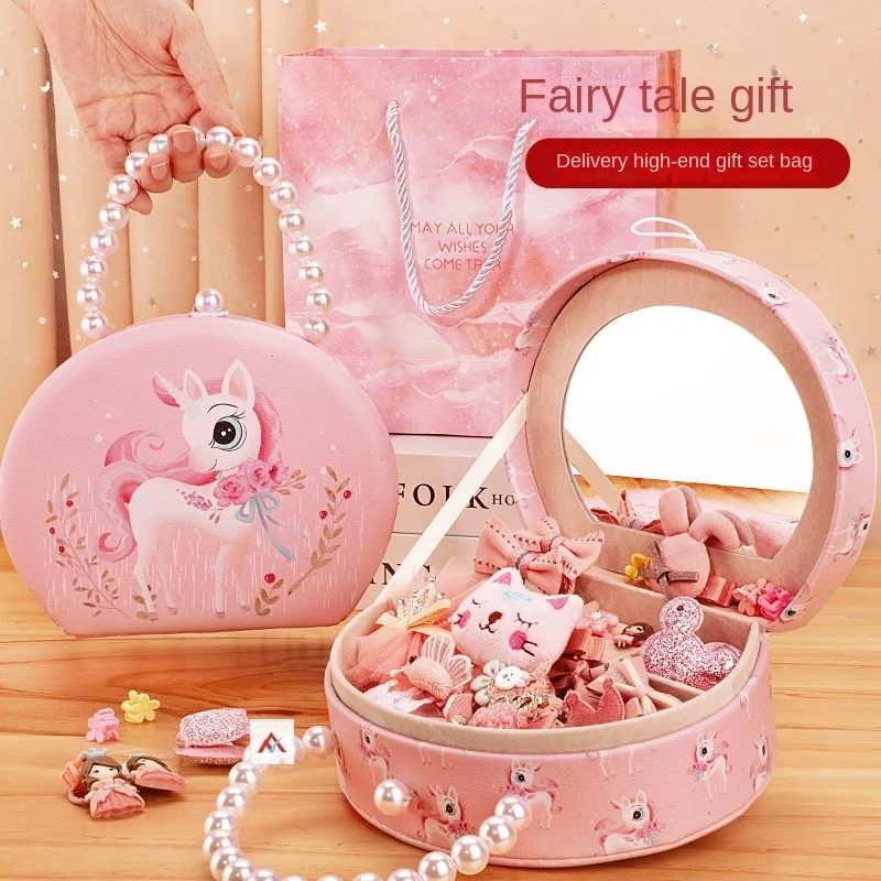 

Children's Princess Beauty pretend play girls jewelry hairpin box for birthday girls toys small play house box for kids gift