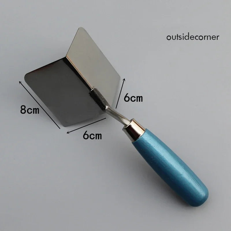 Strumento angolare per cartongesso, coltello angolare esterno/interno, 8x6cm, cazzuola angolare in acciaio inossidabile per cartongesso Gyprock