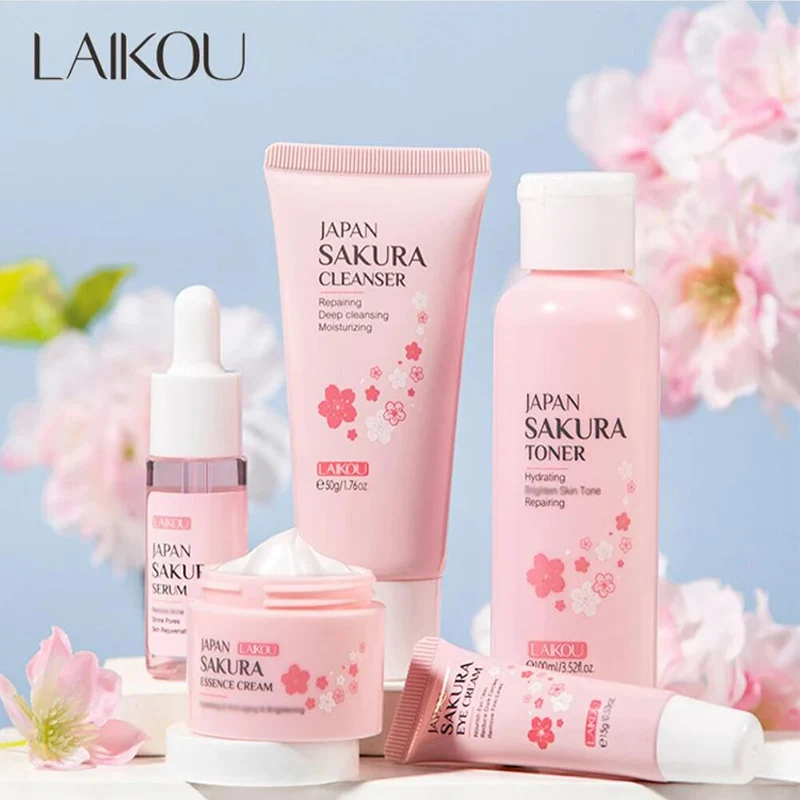 Face Skin Care Set Cleanser Sakura Essence Cream